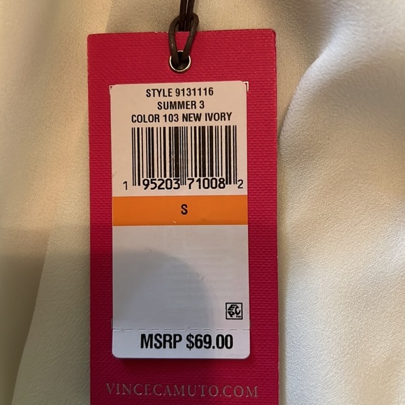 154. Vince Camuto Surplice Wrap Blouse in New Ivory - Picture 12 of 14